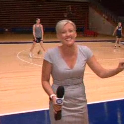 Jodie Oddy hilarious news bloopers with Adelaide Lightning