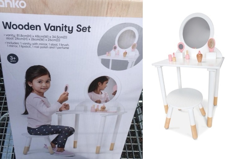wooden vanity set toy