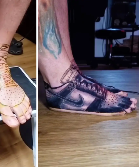 Bloke Fed Up With Cost Of Shoes Decides He'll Get Them Tattooed Instead!