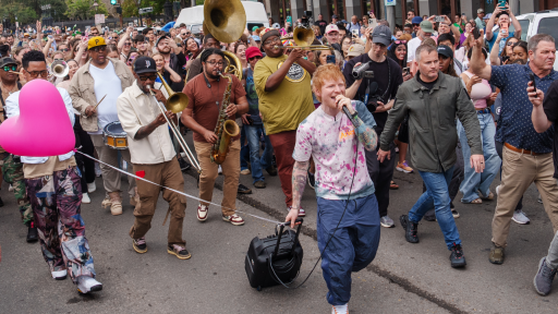 Ed Sheeran Performs New Music On The Streets Of New Orleans