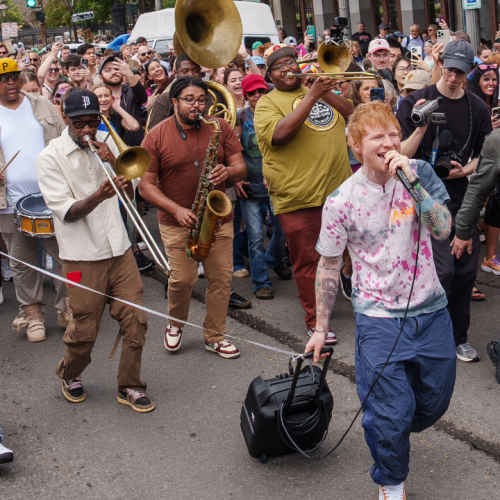Ed Sheeran Performs New Music On The Streets Of New Orleans